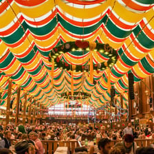 A beer tent at an Oktoberfest celebration