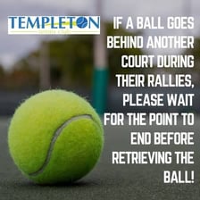 A tennis ball on a court, suggesting that the next move belongs to another player.