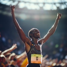A person celebrating after completing a difficult accomplishment.
