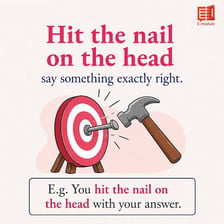 A hammer striking the head of a nail.