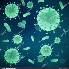 Microscopic microbes shown in an educational illustration.