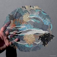An educational illustration contrasting fine arts with arts and crafts.