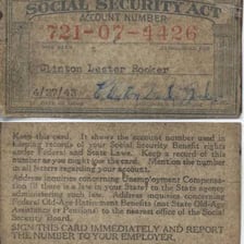 A U.S. Social Security card showing an identifying number.