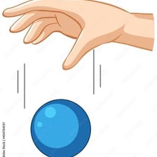 A hand releasing an object so it falls.