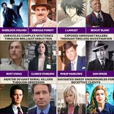 A detective reacting as though they have uncovered a hidden scheme.