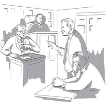 An illustration showing one fact directly leading to a consequence.