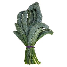 A bunch of fresh green kale leaves.