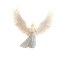An angel depicted with a circular halo above its head.