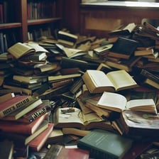 A heap of books stacked on top of one another