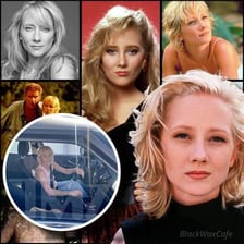 Portraits of actresses Anne Heche and Anne Hathaway.