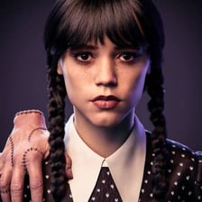 Jenna Ortega portraying Wednesday Addams.