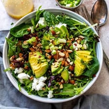 A bowl of fresh green salad