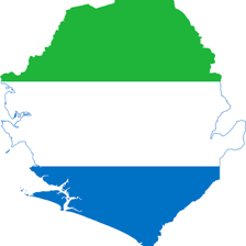 A map or flag identifying Sierra Leone and its capital, Freetown.