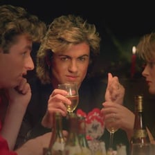 A scene associated with Wham!’s “Last Christmas” music video.