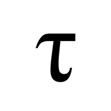 The Greek letter tau shown in a Greek alphabet chart.