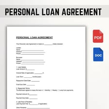 Loan paperwork and money on a desk