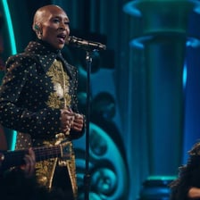 Cynthia Erivo performing as Elphaba in Wicked.