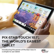 A person interacting with a touchscreen.