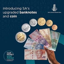 South African rand banknotes and coins