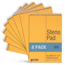 A stenographer’s small spiral steno pad