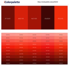 Color swatches showing burgundy and scarlet shades of red.