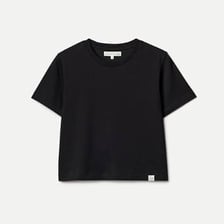 Several plain short-sleeved T-shirts arranged together.