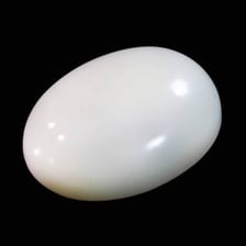 A pale, milky-white opal gemstone.