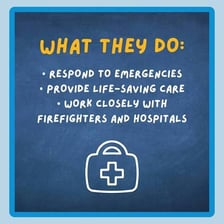 An emergency medical technician providing aid at an emergency scene.