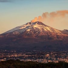 Mount Etna rising above the Sicilian landscape