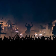 Nine Inch Nails performing live onstage.
