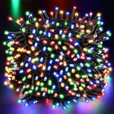 A string of small illuminated LED Christmas lights.