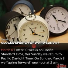 A clock or time-zone display showing Pacific Daylight Time in California