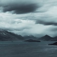 A sky covered with gray clouds
