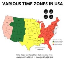 A map highlights the Pacific time zone in the United States.