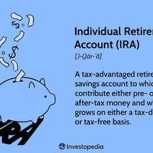 A retirement-planning illustration with savings and a future goal