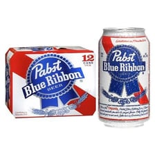 A can of Pabst Blue Ribbon beer