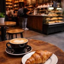 A coffee shop latte made with soy milk
