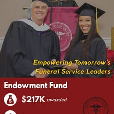 A ceremonial presentation representing an institutional endowment grant