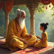 A portrait of a guru presented as a wise teacher.