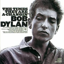 The album cover for Bob Dylan’s “The Times They Are A-Changin’.”