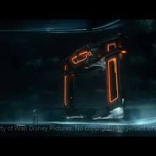 The glowing circular Game Grid from the TRON film universe