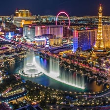 The Las Vegas Strip illuminated at night.
