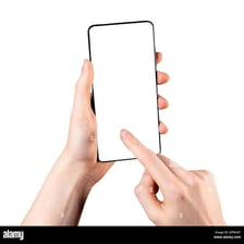 A finger lightly tapping a smartphone screen.