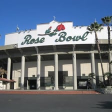 The Rose Bowl stadium in Pasadena, California.