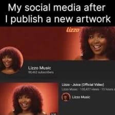A social media page displays a feed of meme images.