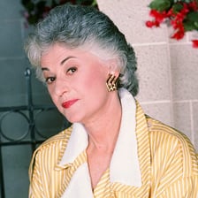 Portrait of actress Bea Arthur as associated with The Golden Girls.
