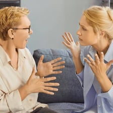 One person conceding a disagreement to another