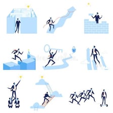 A person confronting a challenging obstacle.