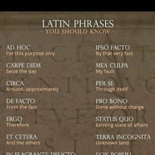 The Latin phrase ipso facto displayed in a reference setting