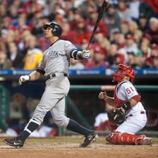 Alex Rodriguez in a New York Yankees baseball uniform.